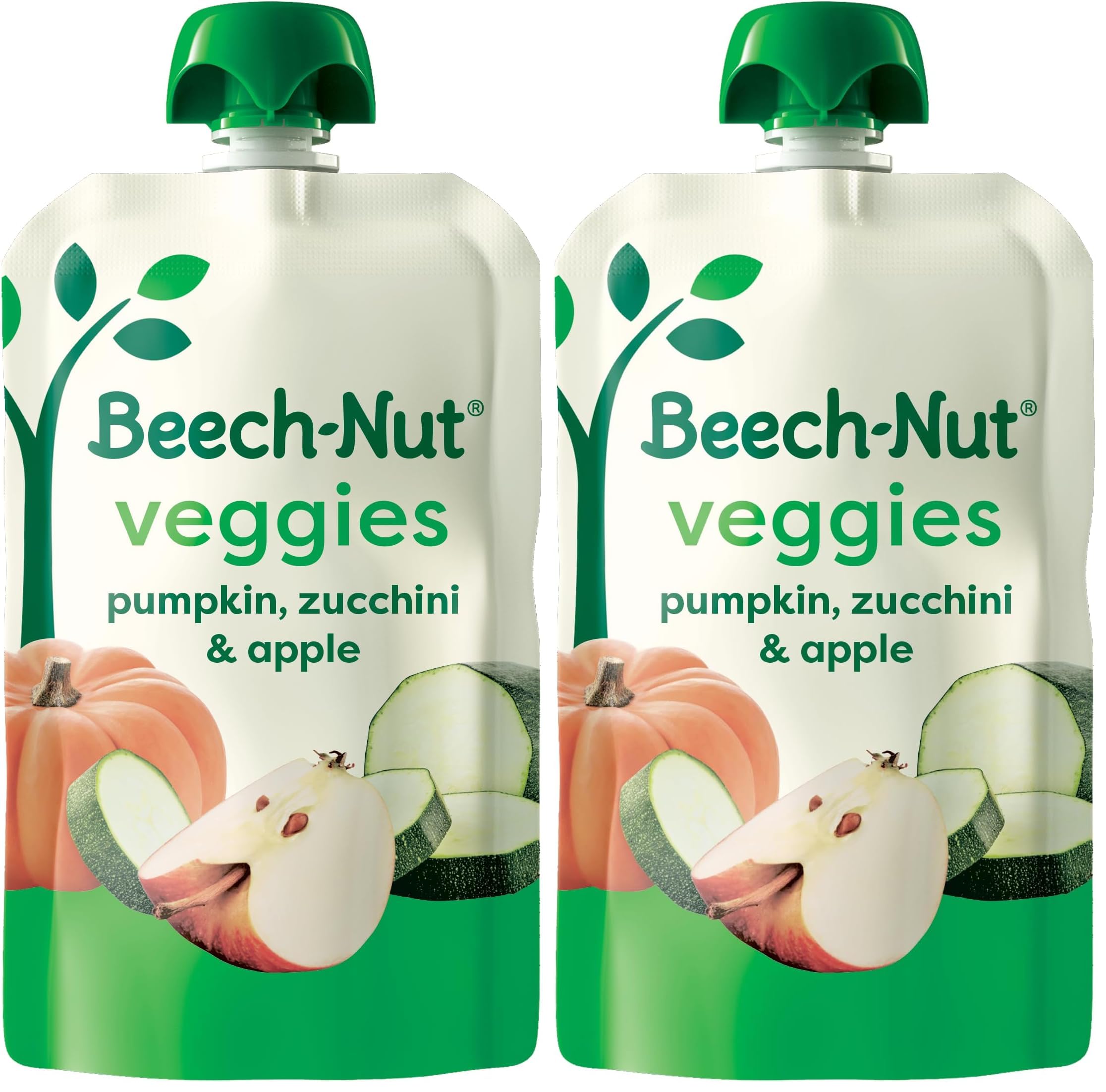 Beech-Nut Baby Food Pouches, Pumpkin Zucchini Apple Veggie Puree Baby & Toddler Food, 3.5 oz (24 Pack)