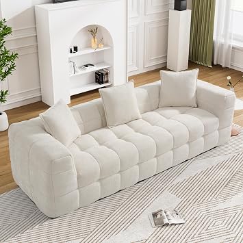 3-Seater Boneless-Couch,White Cloud Sofas&Couches for Living-Room