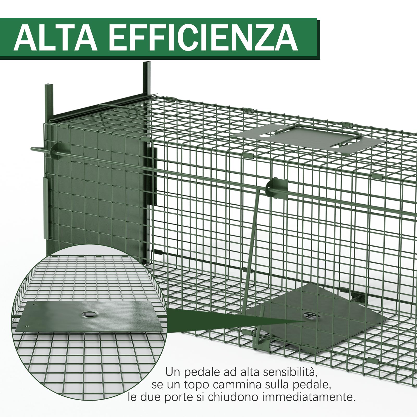 Trampa Viva 80x26x26cm Jaula Trampa Vivos Trampa para Animales Trampa para Gatos Callejeros Trampa Zorro