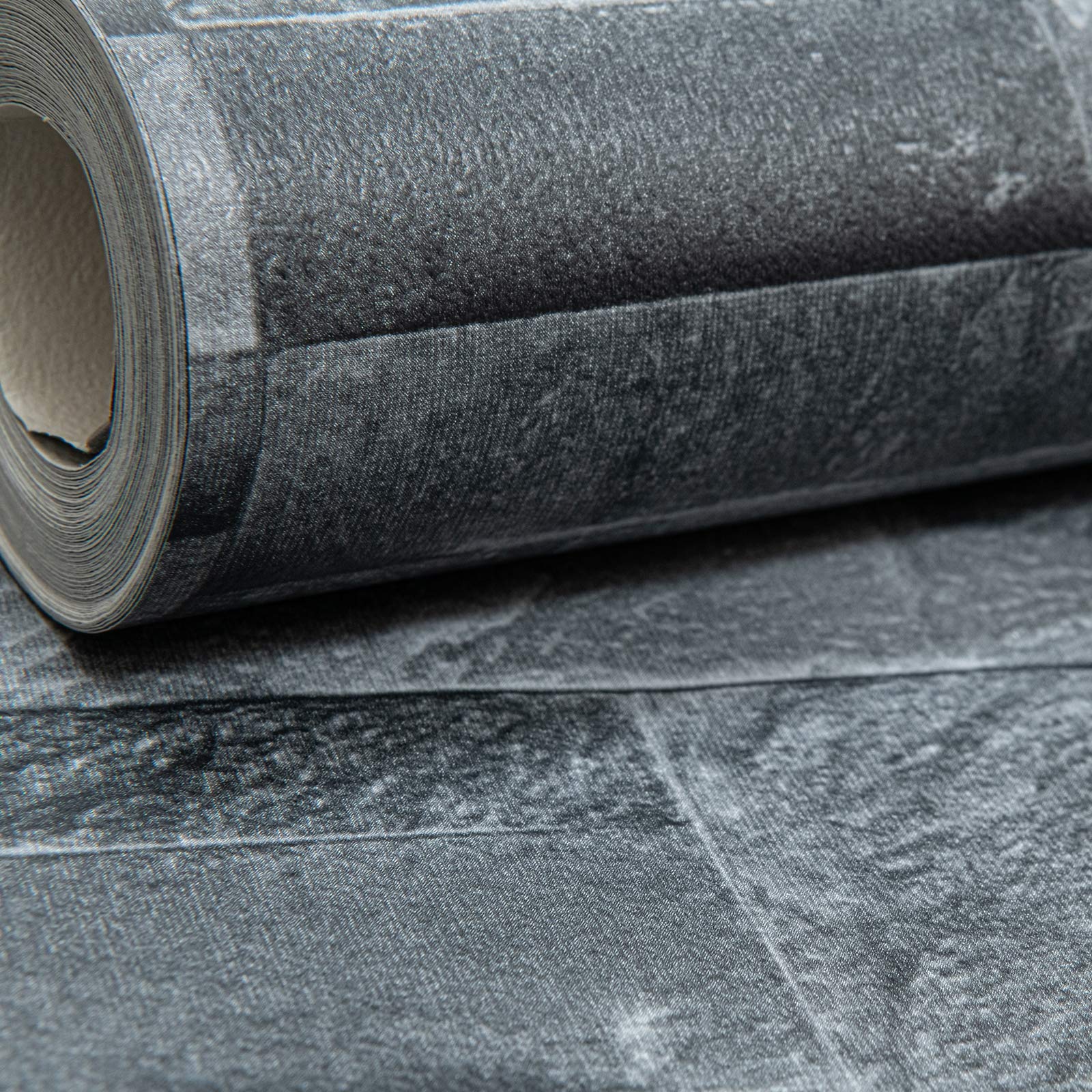 Muriva Charcoal Thorn Slate Realistic Textured Stone Brick Wall Grey Wallpaper Vinyl
