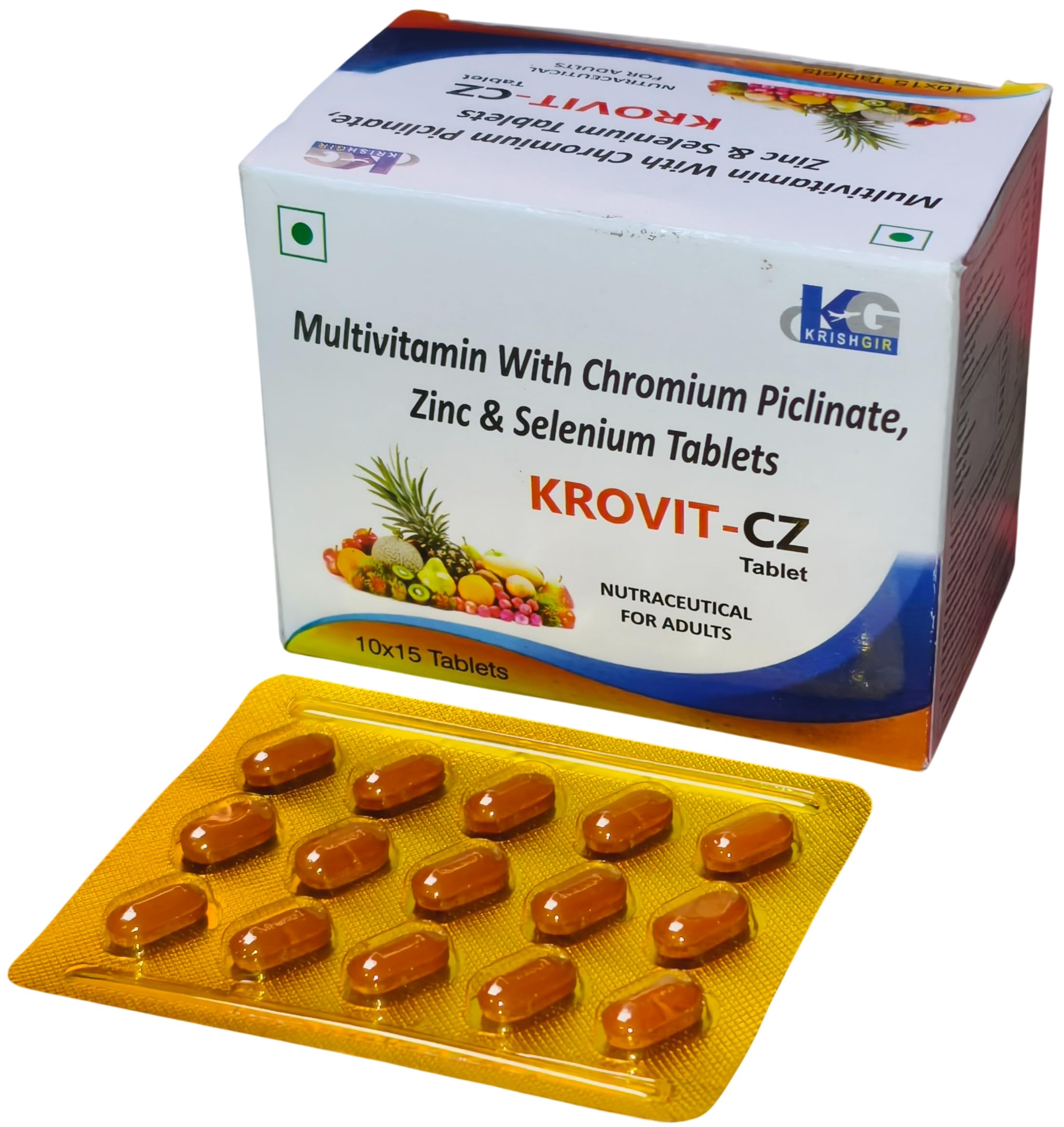 KROVIT-CZ Multivitamin Tablets with Chromium Picolinate, Zinc, Selenium, Vitamin B6, Vitamin B12, Folic Acid & Nicotinamide | Daily Nutritional Supplement for Adults | 150 Tablets-image-15