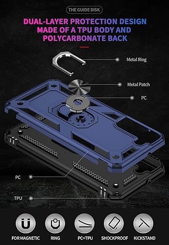 Miniatura 22 de ADDIT Funda de teléfono para Samsung Galaxy S22 Ultra Funda Samsung S22 Ultra, grado militar, resistente, con anillo de soporte, soporte magnético