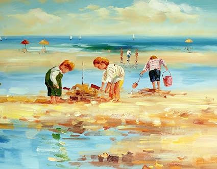 Amazon De Kunst Ambiente Ein Tag Am Meer Olgemalde Martin Klein Strandbild Gemalt Maritimes Gemalde Handgemalte Acrylbilder Kaufen Wandbilder Kaufen