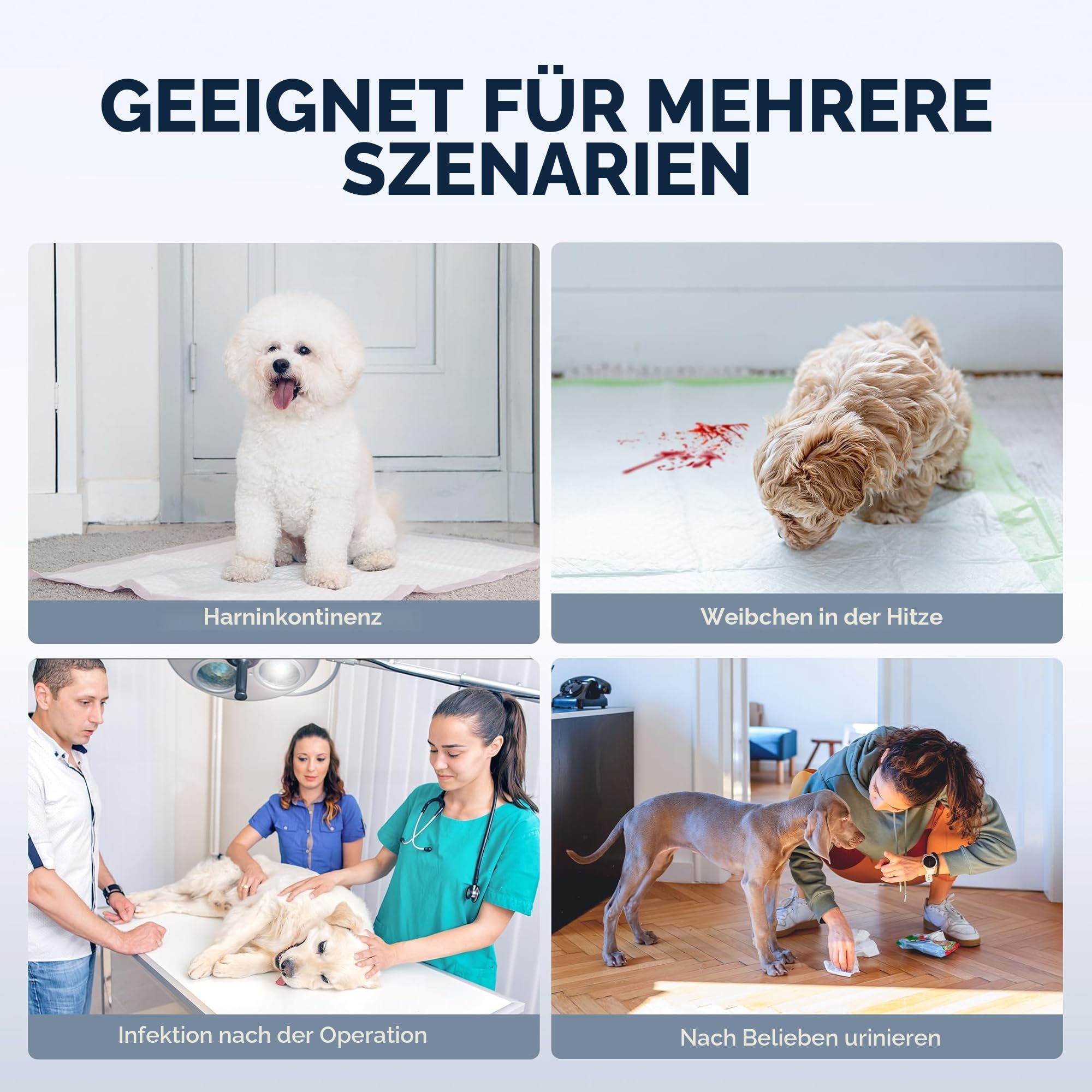 3er-Pack Windeln für Hündinnen, Wiederverwendbare Windeln für läufige Hündinnen, hochsaugfähige Hundewindeln für bei Inkontinenz mit verstellbaren (GANZ SCHWARZ, L, stück, 3)