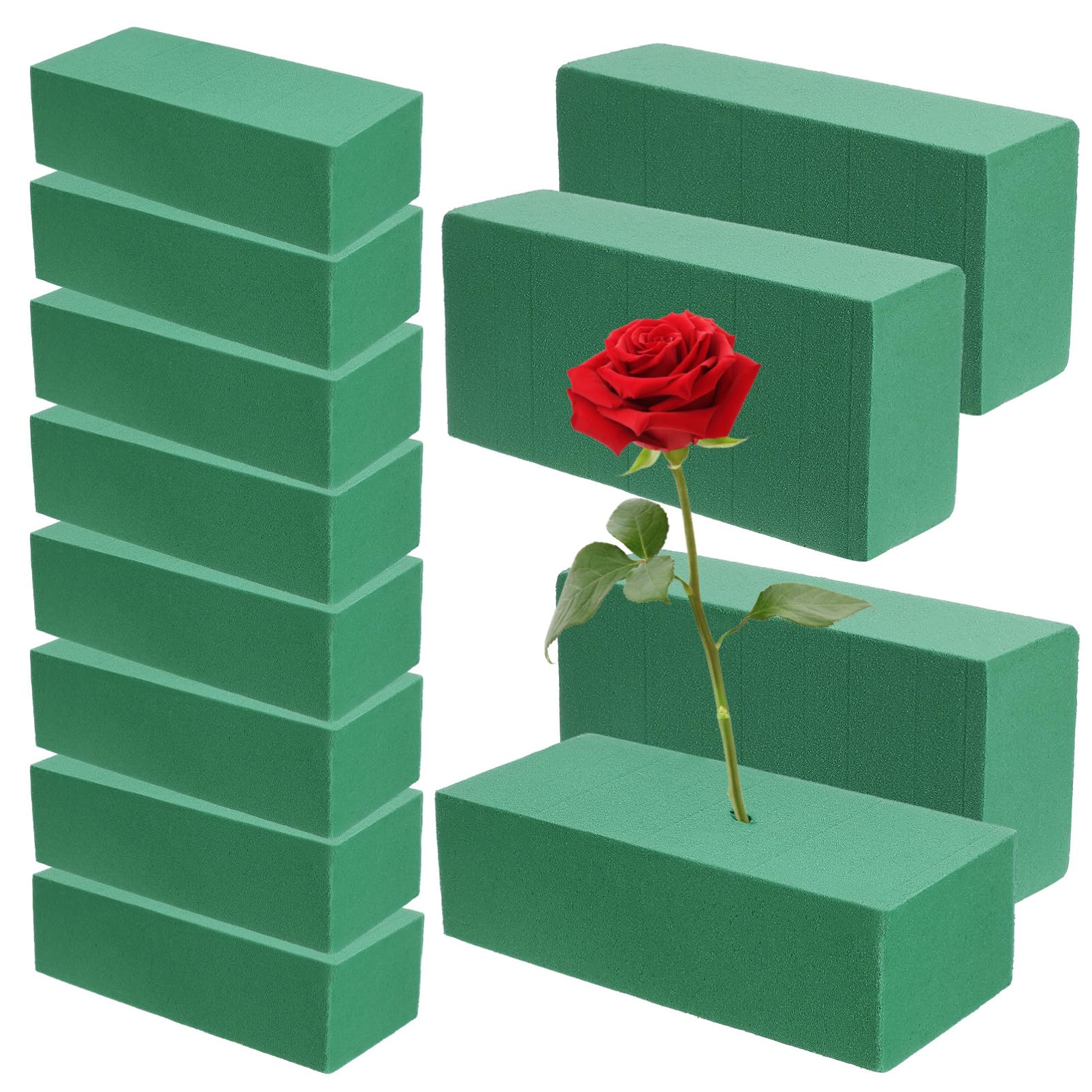 Mousse verte florale Tofficu en lot de 12 blocs rectangulaires pour composition