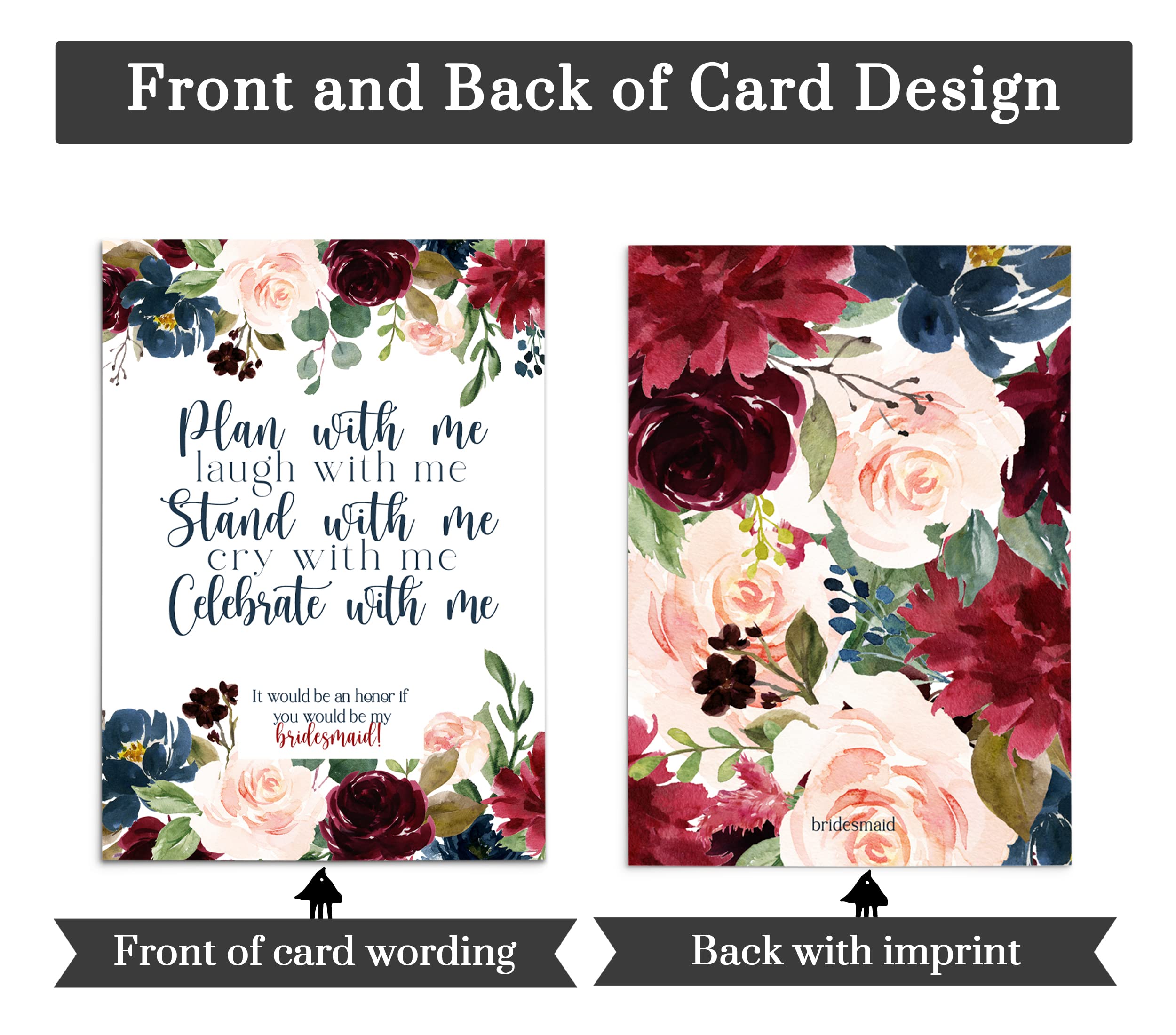 Brautjungfern Scratch-Off Karten – 8 Stück Mit Umschlägen, Floral Design, Made In USA