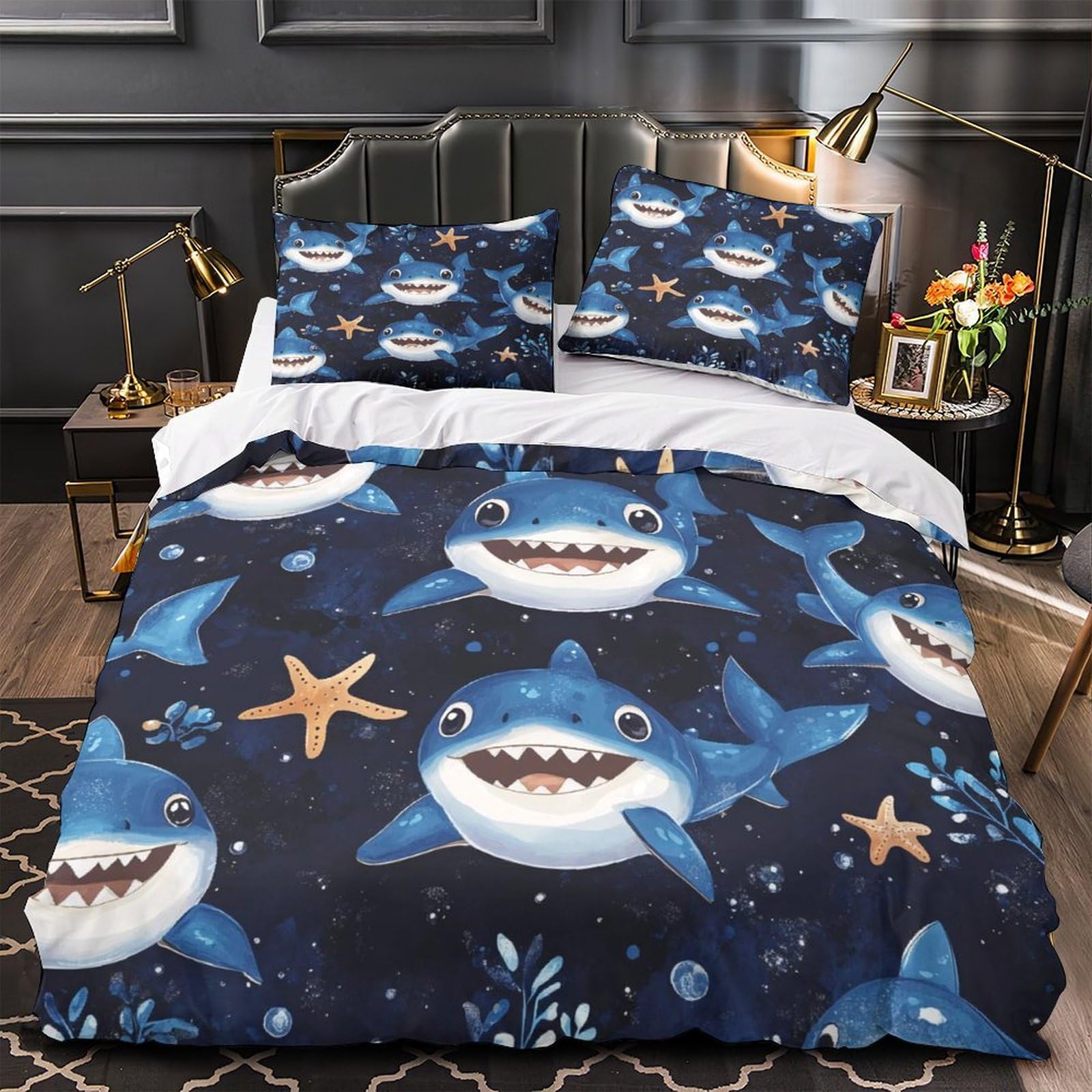 Drap requin anti-transpiration et facile à laver pour lit enfant de taille 220x240cm