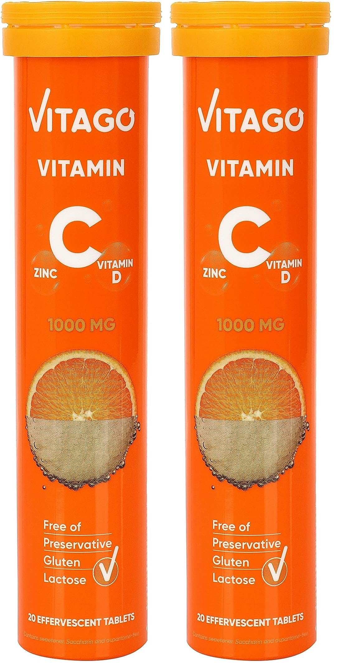 Vitago Vitamin C 1000 mg + Vitamin D + Çinko 20'li Efervesan Tablet (1) (2 paketi)