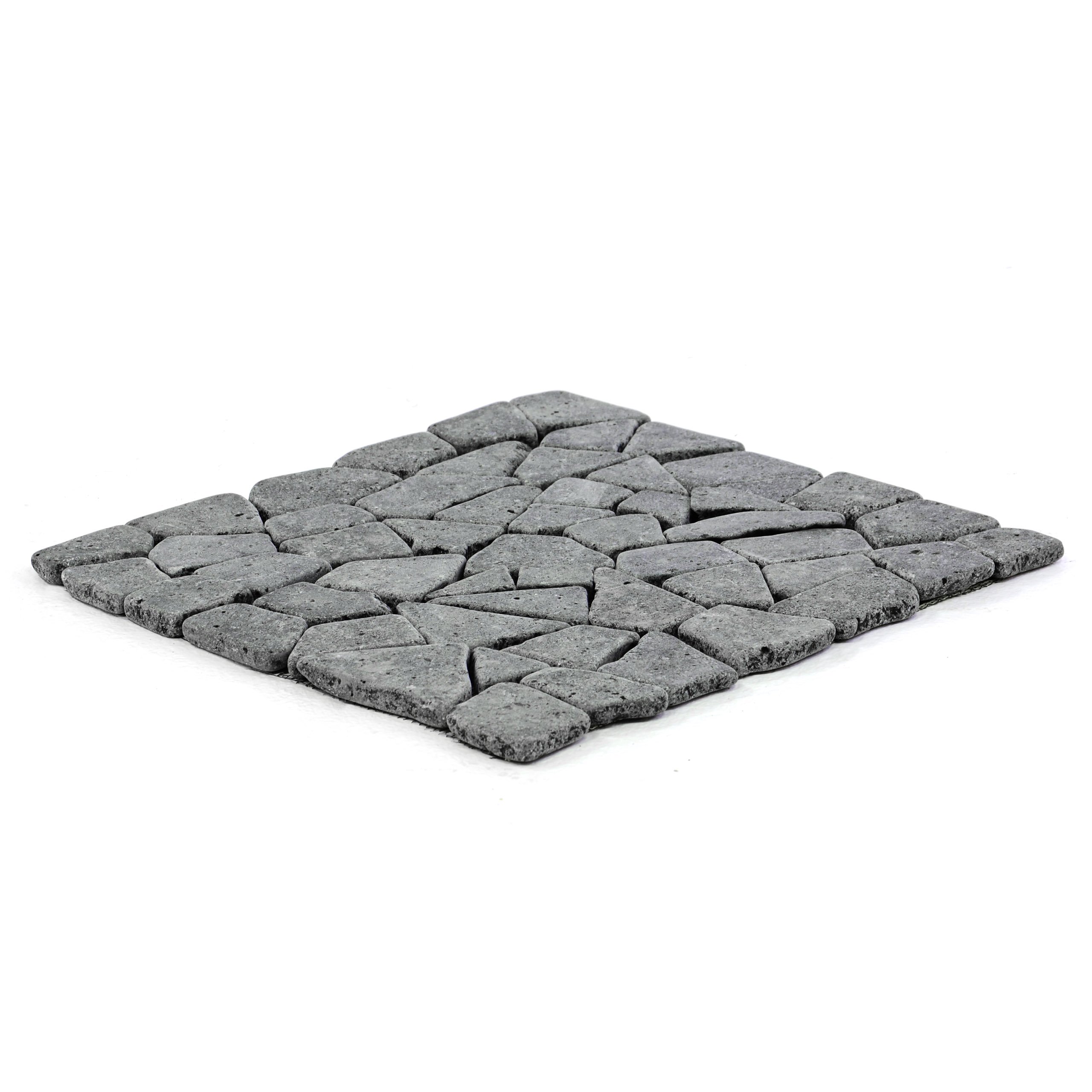 DIVERO 11 Fliesenmatten Naturstein Mosaik aus Andesit für Wand und Boden grau á 30 x 30 cm