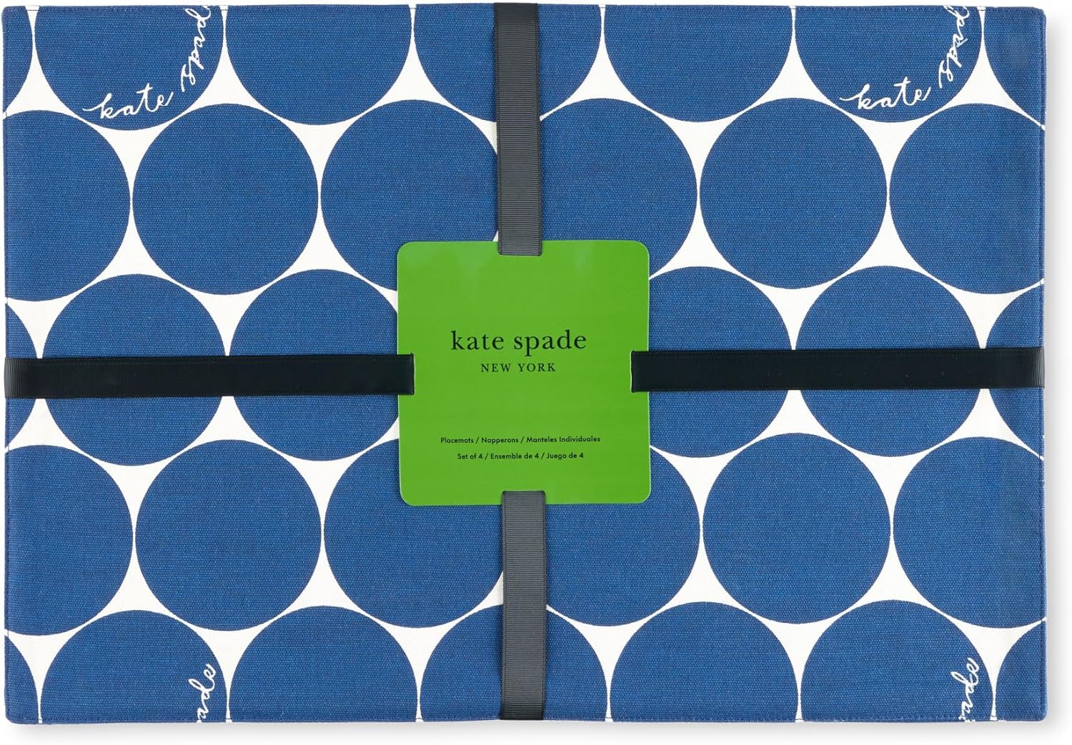 Blue and White Cotton Reversible Retro Placemats Set of 4