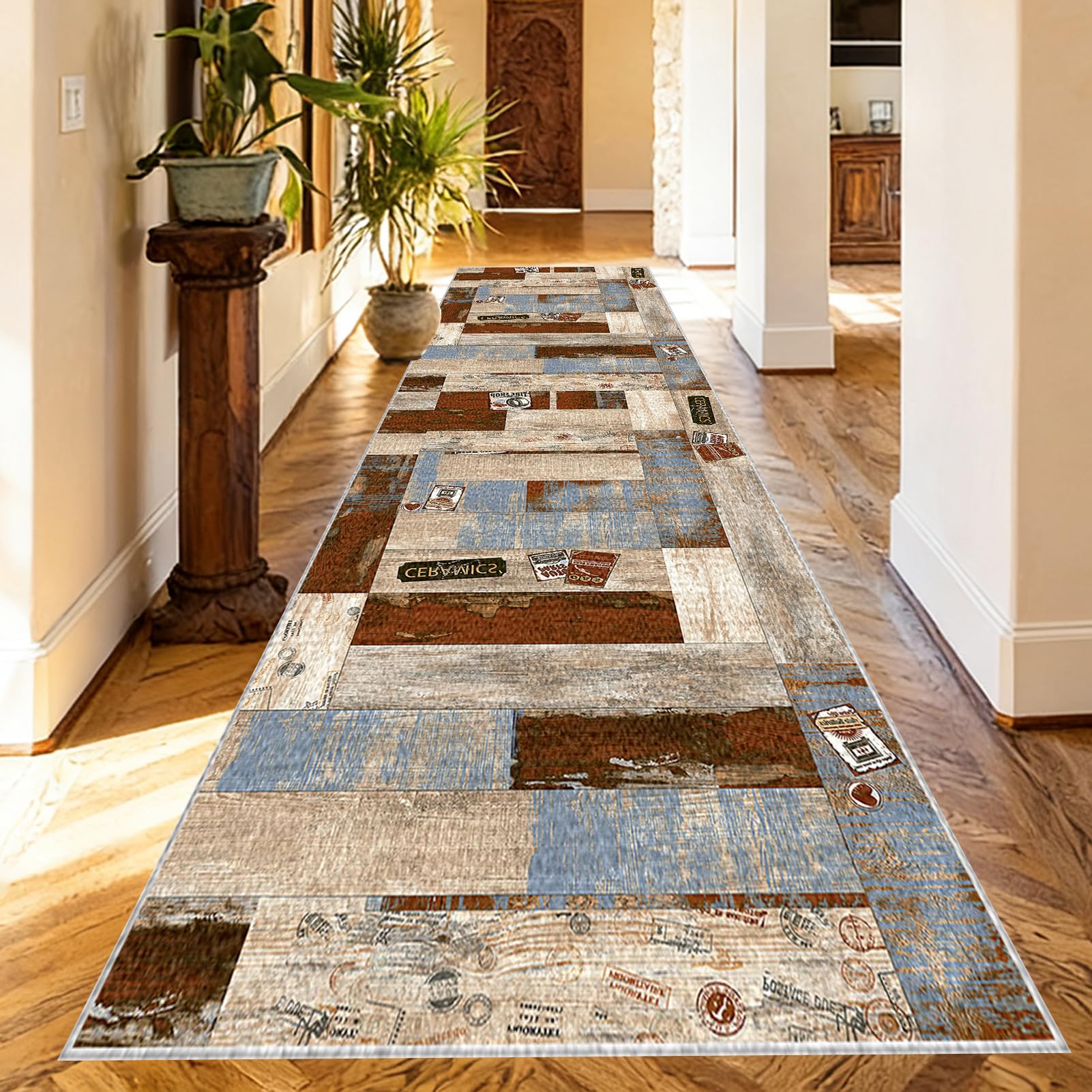 Washable Runner Rugs for Hallway Kitchen Carpet Runners Non Slip Hall Runner Rugs Long Hallway Rug Carpet Floor Mat for Hallway Entryway Laundry Room Living Room Area Rug Narrow Rugs 100 x 120 cm