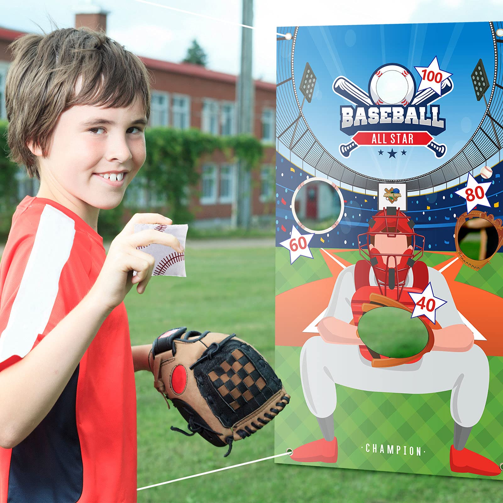 Amazon.com: Baseball Toss Games with 6 Baseball Bean for Indoor and Outdoor Bean  Bag Toss Game Throw Game School Activity Sport Theme Party Decorations  Supplies : Toys & Games
