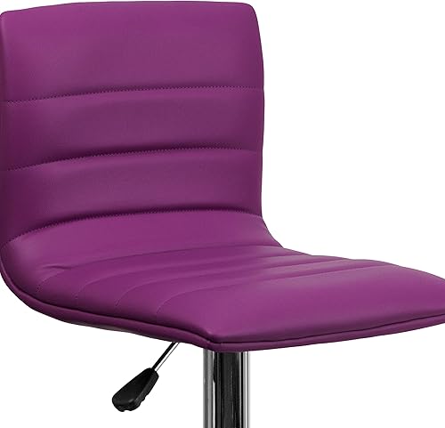 Miniatura 88 de Flash Funiture silla de bar ajustable con base cromada, Vinilo, Negro Negro -,Blanco,Marrón,Borgoña,Verde,Gris,Naranja,Púrpura,Rojo