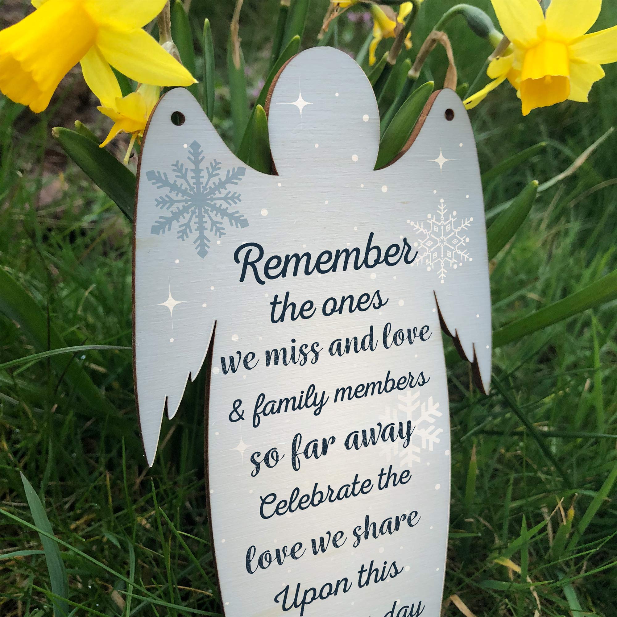 Red Ocean Brown Wooden Angel Memorial Plaque Hanging Memorial Sign Rememberance Plaque Keepsake