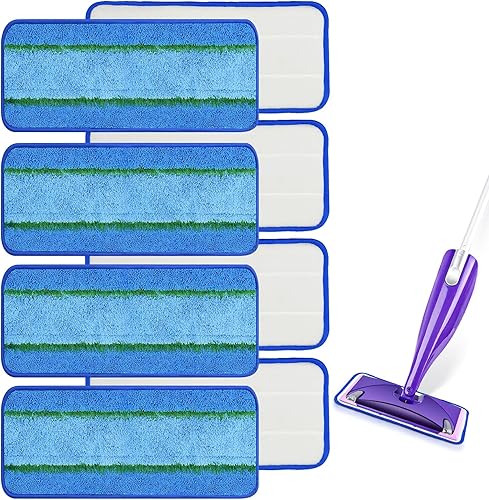 Paquete de 8 almohadillas reutilizables para trapeador Swiffer WetJet, almohadilla de repuesto de microfibra de limpieza profunda para pisos