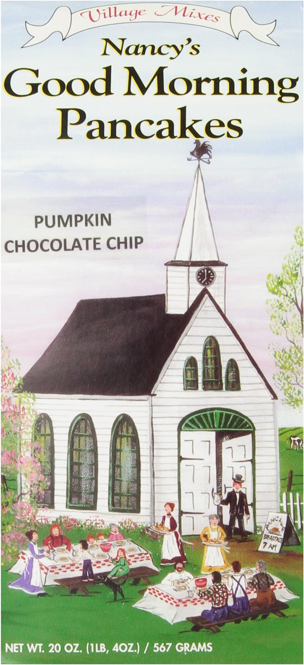 Village Mixes Good Morning Pumpkin Chocolate Chip Pancakes, 20-Ounce Boxes (Pack of 4)