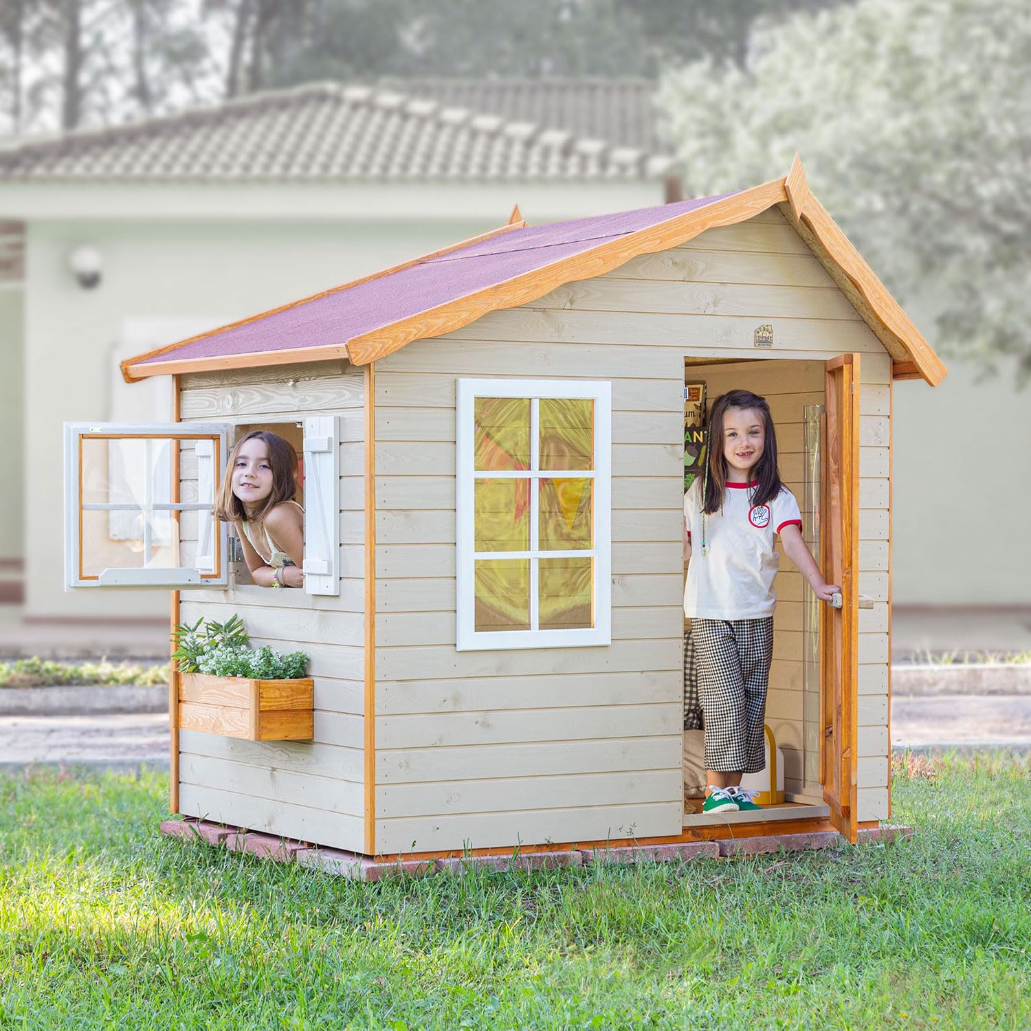 Casas Green House | Casita Infantil de Madera Exterior OLI | Colores Personalizados | 175 x 143 x 172 A