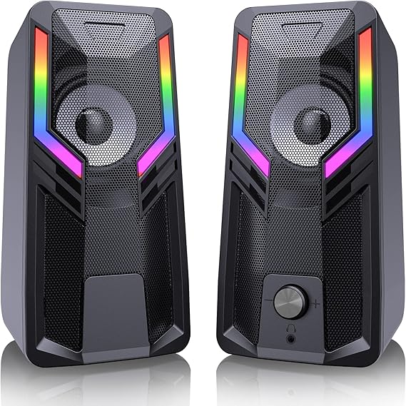 Computer Speakers, RGB Gaming Speakers with 6Color Touch Control