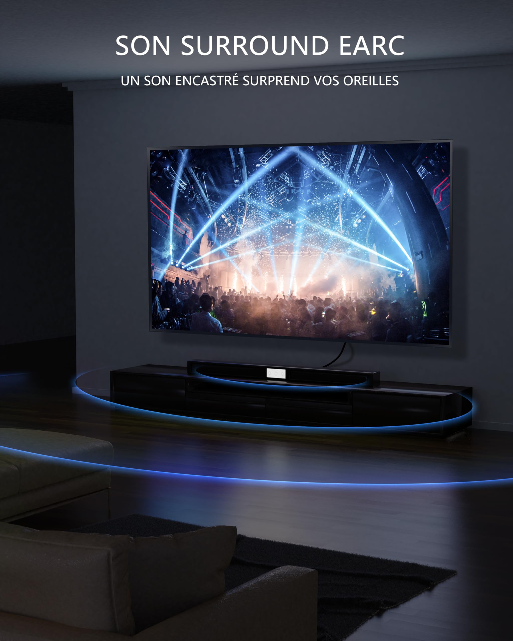 Stouchi Câble HDMI 1.2m,10K 8K Ultra HD 48Gbps Haute Vitesse 8K60Hz 4K120Hz 144Hz RTX 3080 eARC HDR10 4:4:4 HDCP 2.2&2.3 Dolby HDMI 2.1 Compatible avec Fire TV/Roku TV/PS5/Xbox Series/Samsung/Sony