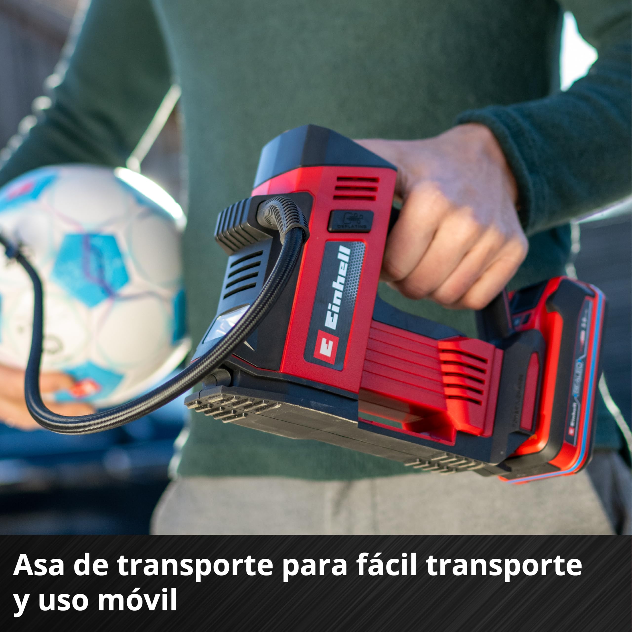 Einhell compresor de coche con batería CE-CC 18/23 D Li-Solo Power X-Change (18 V, máx. 11 bar, manómetro digital con pantalla digital LCD, función de desconexión automática, sin batería)