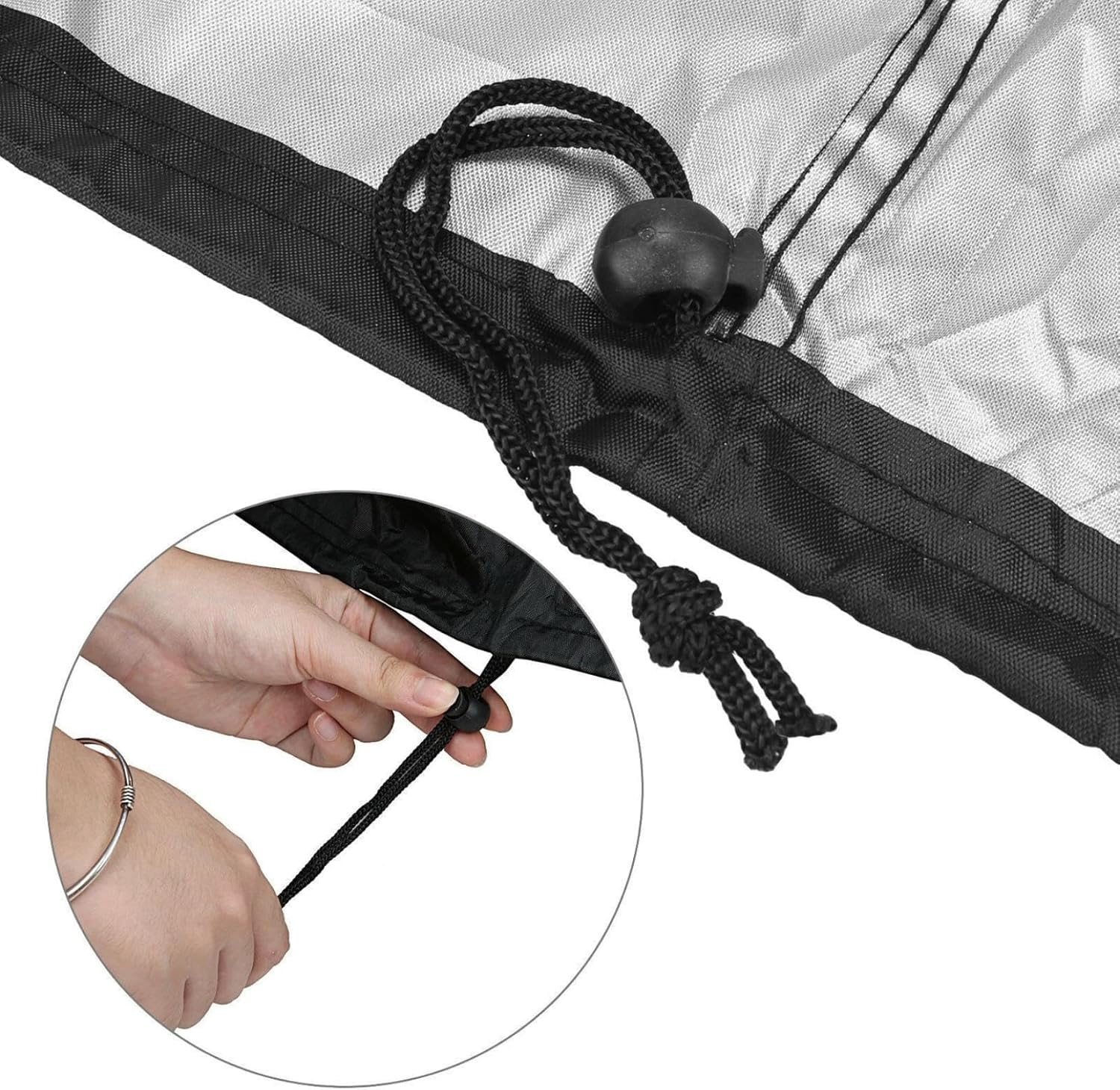 Wetterfeste Grillabdeckung, wasserdicht, für drinnen und draußen, mit Dstring, staubdichter Gasgrill-Unterstand für Garten, passend für 190 x 71 x 117 cm, Schwarz