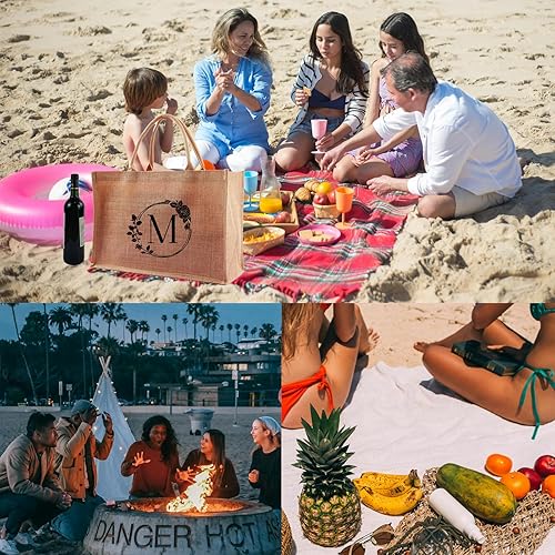 Vista 5 de A-Z - Bolsas grandes con iniciales con monograma para mujeres, regalos de agradecimiento para profesores, madres para el día de la madre