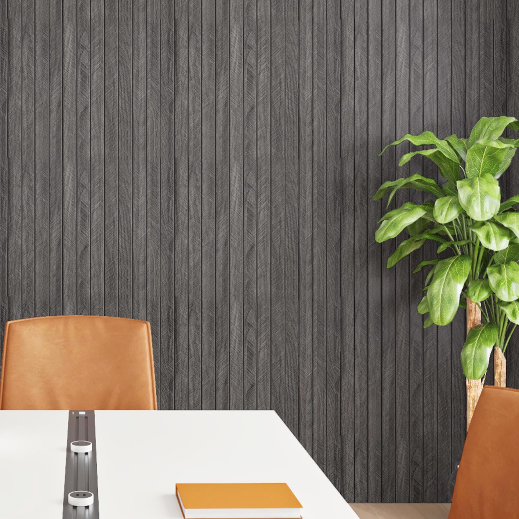 ReWallpaper Rotolo Pannelli Murali Adesivi Legno Grigio 60CMx5M Carta Da Parati In Schiuma Adesiva 3d per Soggiorno Sala Musica Decorativo Insonorizzato Pannello Rivestimento Parete Lavanderia