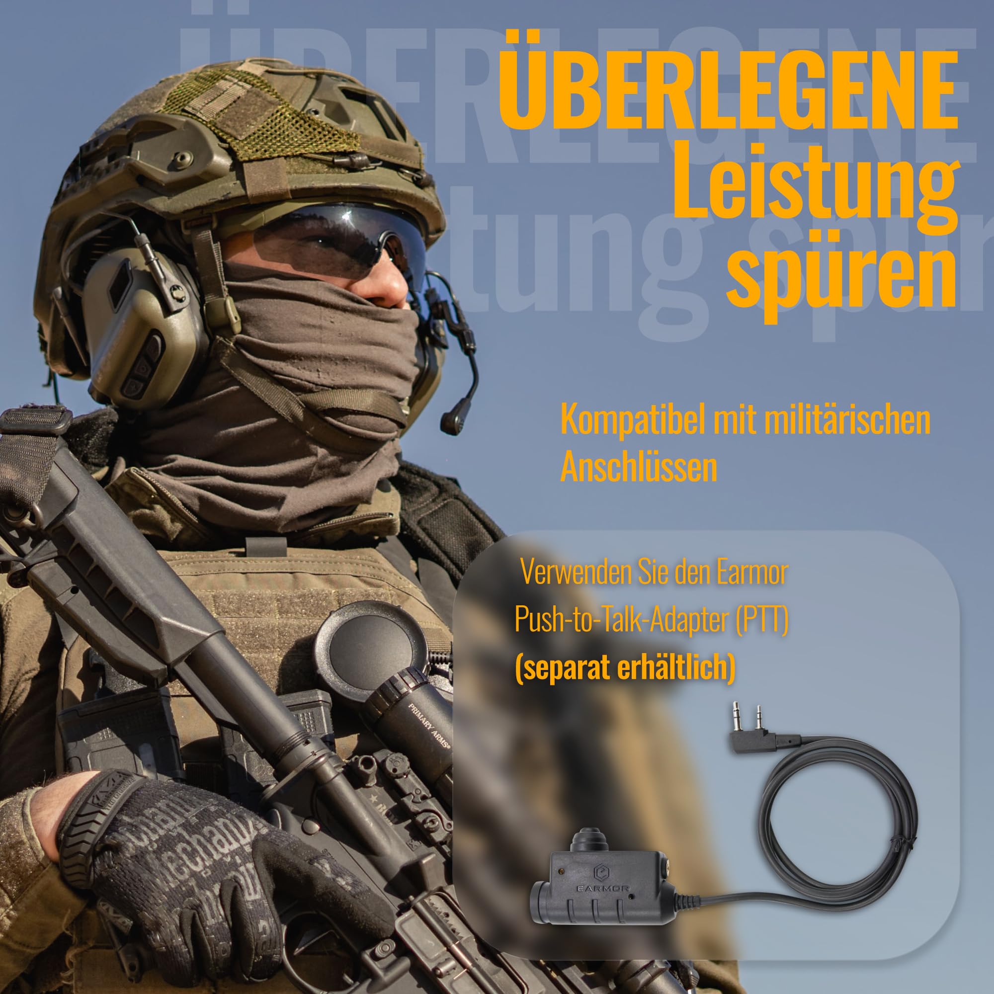 Earmor M32 Plus Elektronisches Helm-Headset – Gehörschutz mit Mikrofon & Klangeinstellung – IPX5 Wasserbeständig, Helmkompatibel für Outdoor-Aktivitäten (Grün)