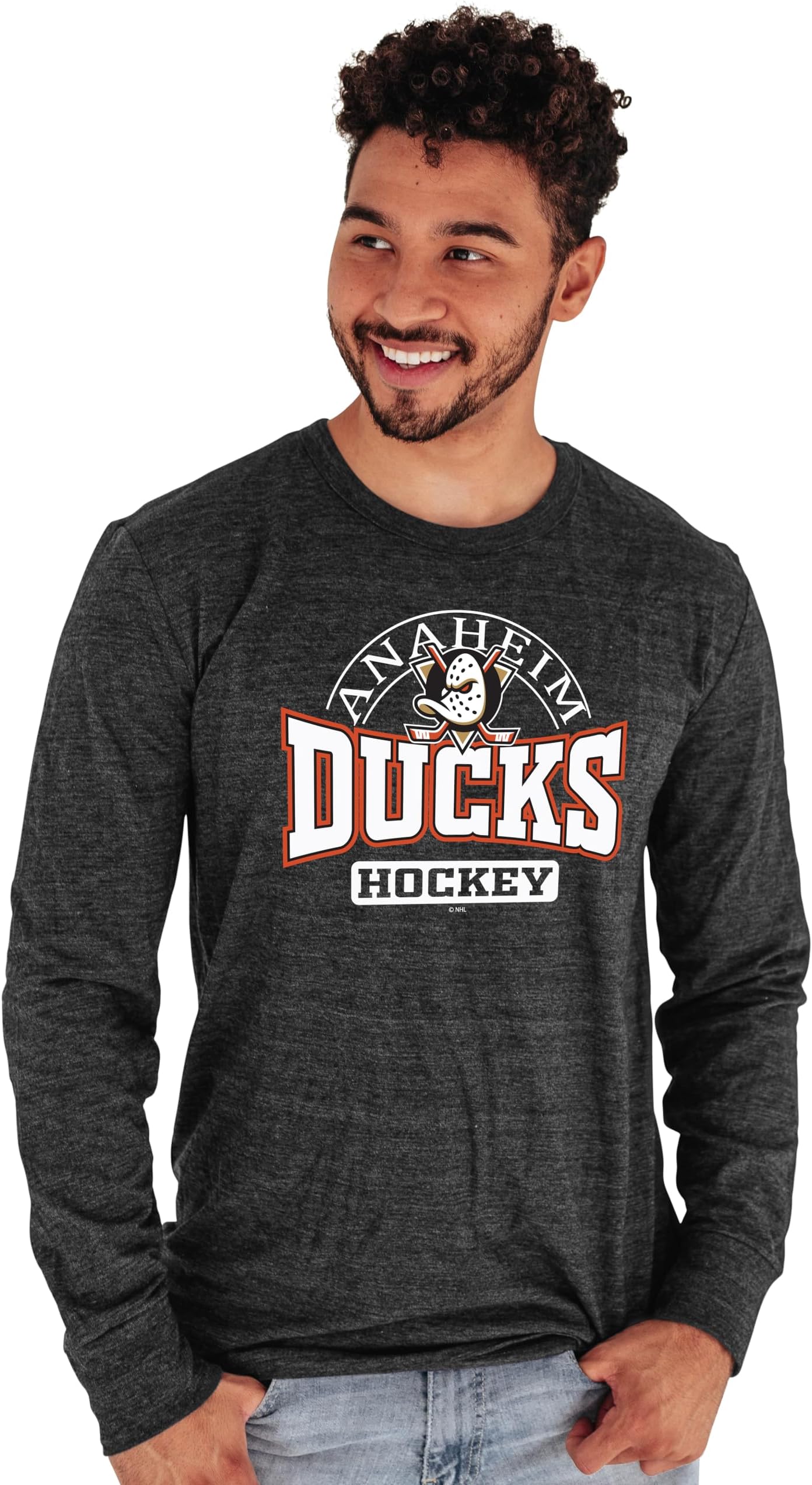 Blue 84 Men's NHL Officially Licensed Tri-Blend Long Sleeve T-Shirt Beards