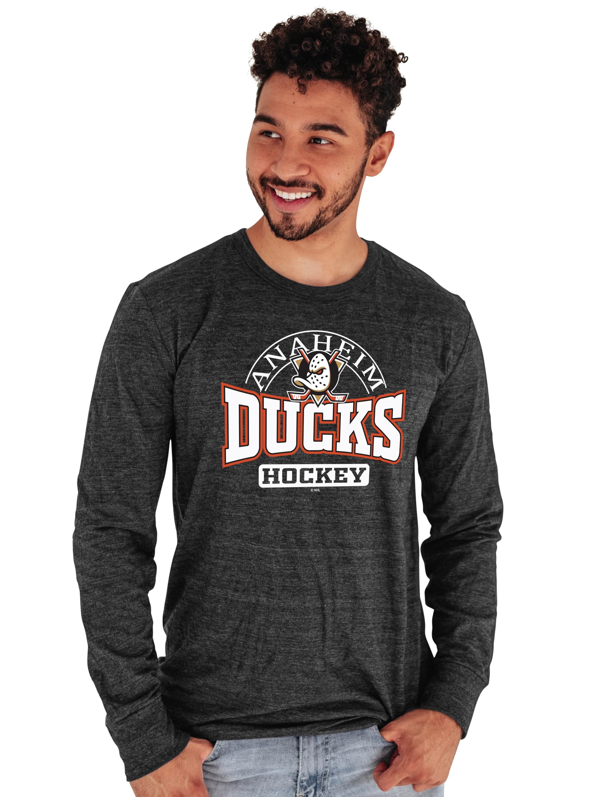 Blue 84 Men's NHL Officially Licensed Tri-Blend Long Sleeve T-Shirt Beards