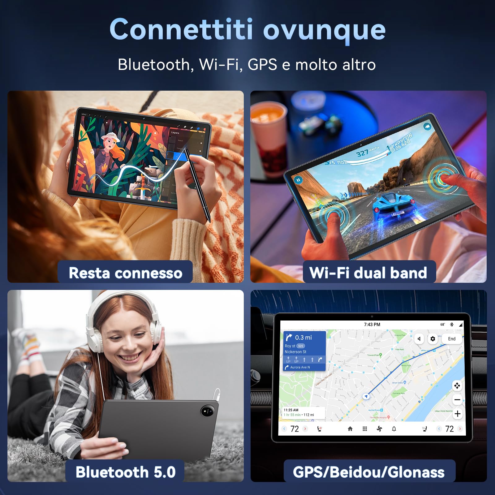 Raemond Tablet 11 pollici Android 16, Tablet Octa-Core, 32 GB RAM + 128 GB ROM (2 TB TF), Display IPS FHD 1920x1200, 8000 mAh, 16 MP + 8 MP, Wi-Fi 5,8 GHz + 2,4 GHz, Widevine L1, BT 5.0, GPS (Grigio)