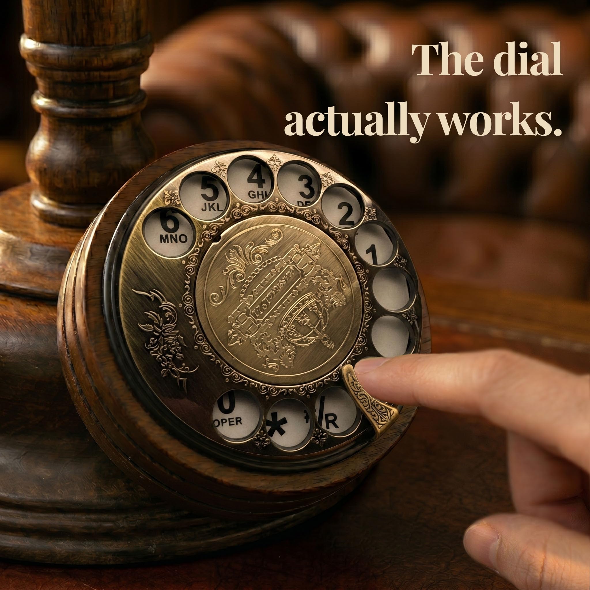 Opis Technology 1921 Cable Model C Real Wood Candlestick Rotary Phone — Amazon image 3