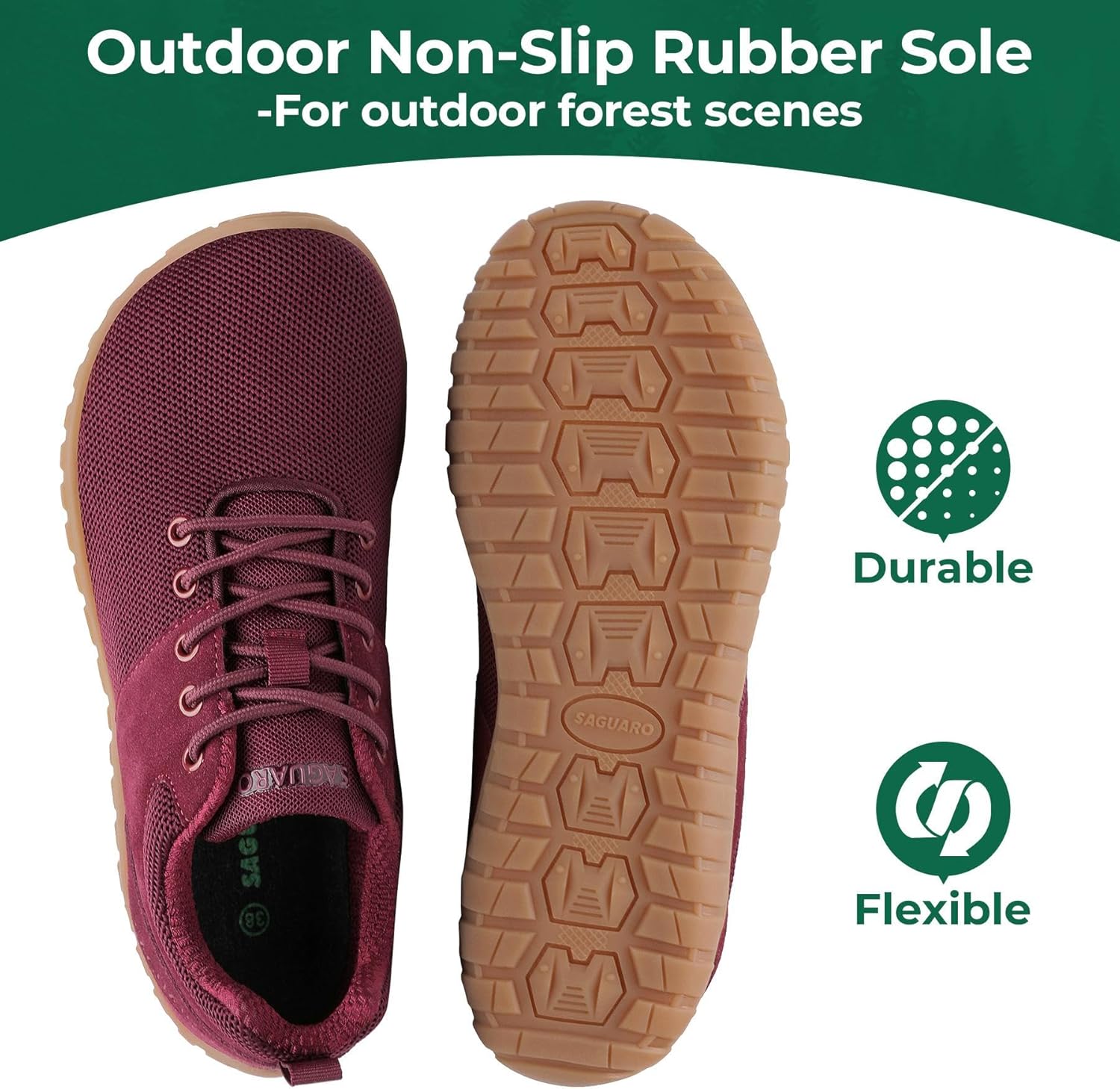 SAGUARO Wish Unisex Barefoot Shoes - Forest Outdoor Wide Toe Barefoot Shoes with Zero-Drop Sole Size 36-48 - Image 6
