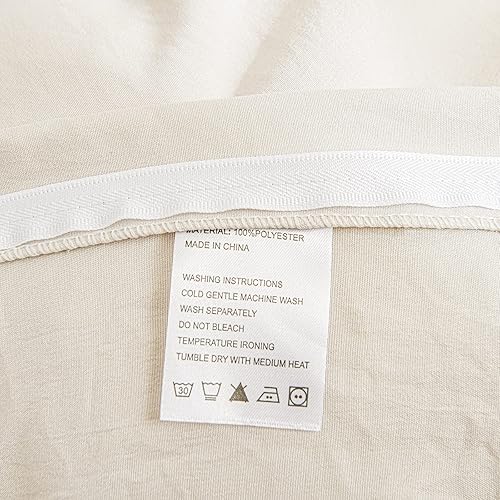 Miniatura 9 de Juego de ropa de cama con volantes, color beige, 100% microfibra lavada, transpirable, suave, patrón gris crema, Shabby Chic con volantes, juego de