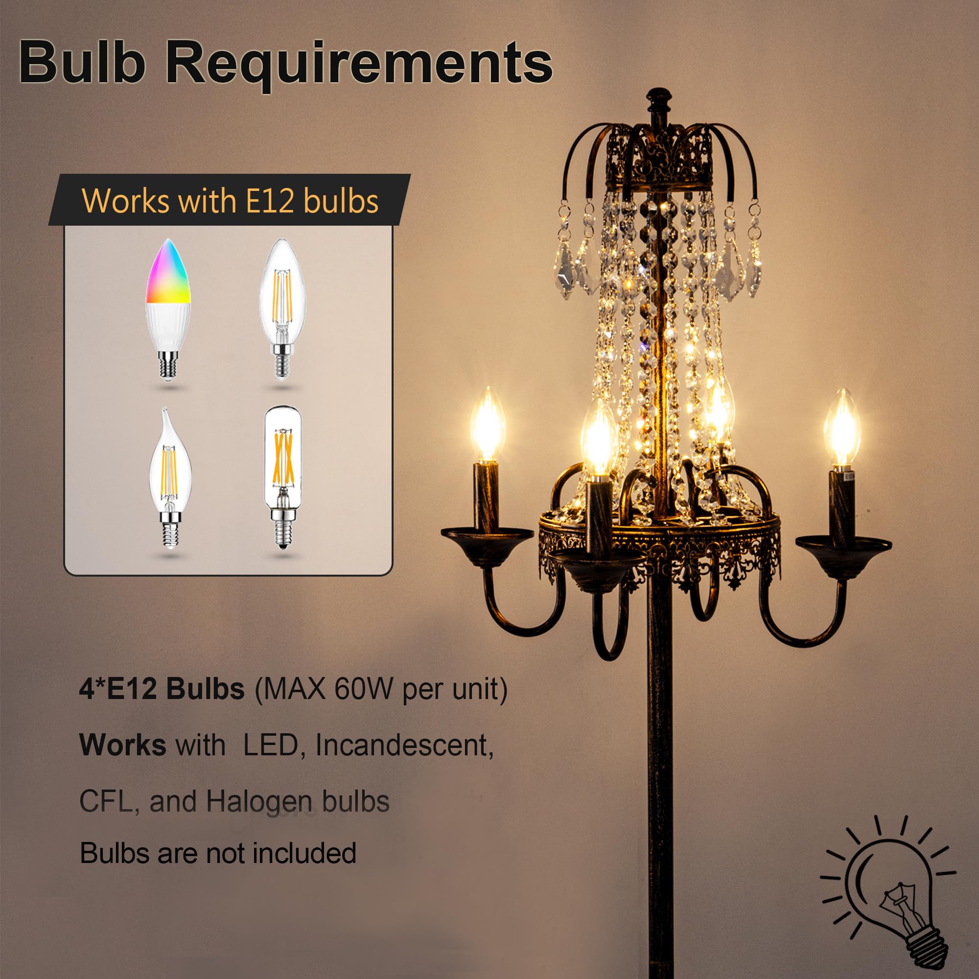 TOCHIC Vintage Floor Lamp 63