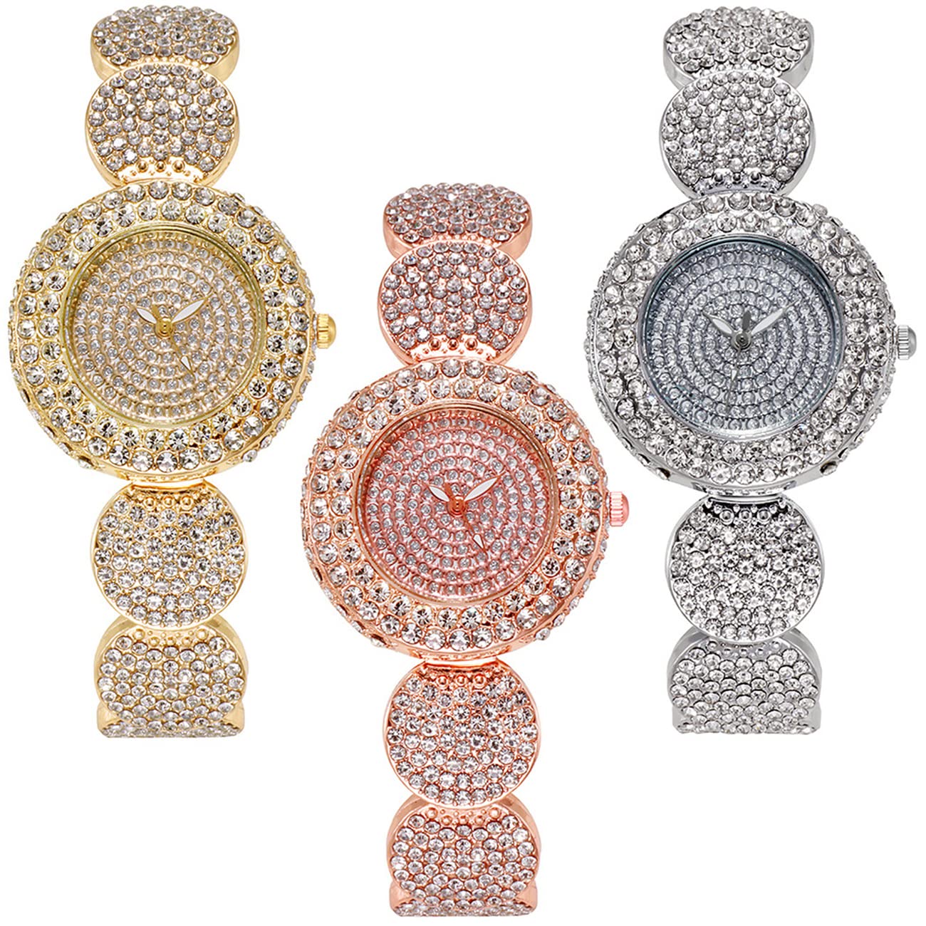 Relojes de lujo de moda para mujer, reloj de cuarzo con banda de acero, elegante reloj de pulsera femenino, regalo de 3 unidades, Reloj de cuarzo
