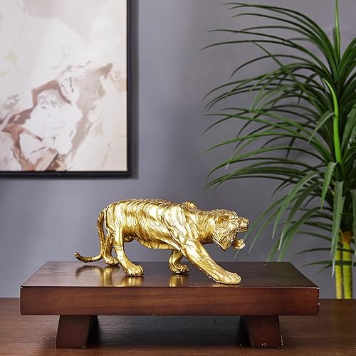 Miniatura 5 de Estatua de tigre grande de 15.5 pulgadas, escultura, regalos coleccionables para amantes del tigre, oficina, decoración del hogar, accesorios de