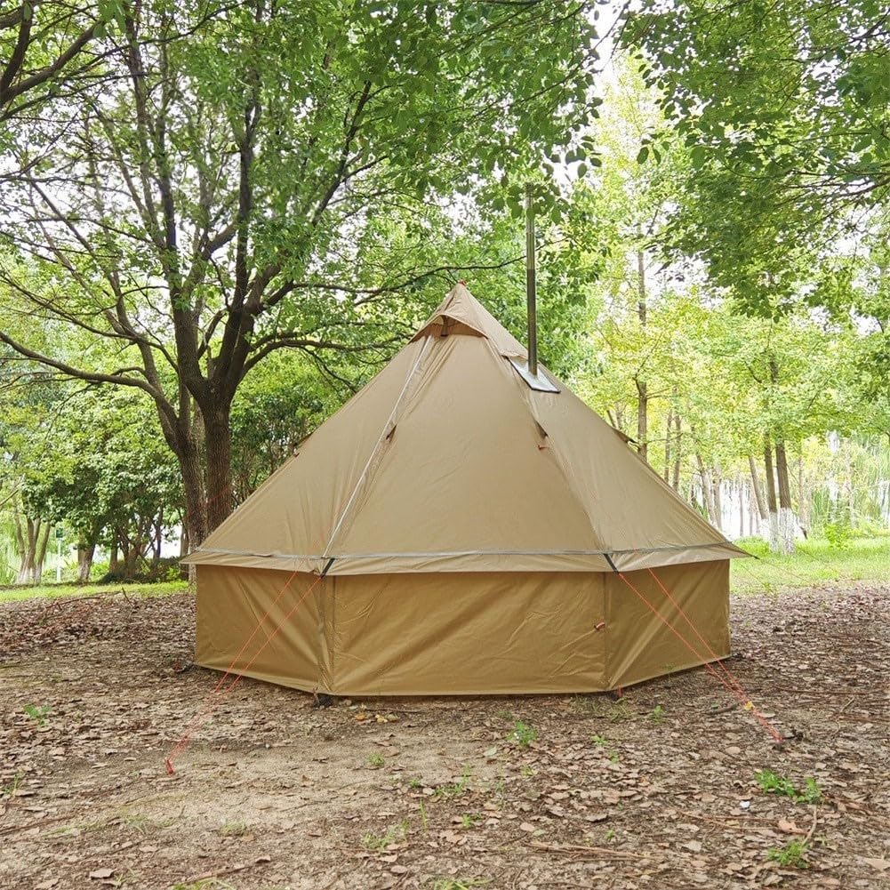 Honseadek Tienda de campaña caliente, campamento de invierno, gato de estufa, tienda de campaña de yurta, 4 estaciones, tienda de campaña de mochilero, estufa de leña, campamento de nieve, tienda