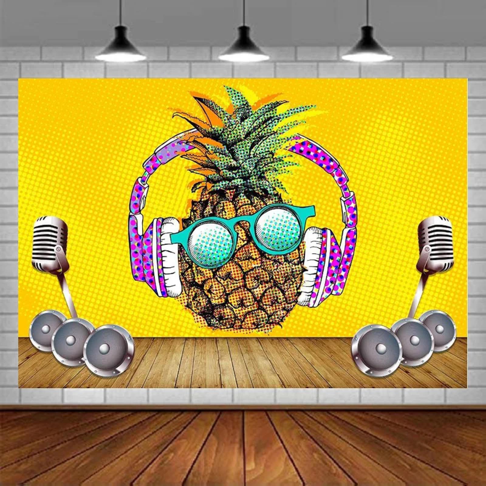 Cool Music Theme Photography Sfondo Giallo Frutta Sfondo Per Pavimento In Legno KTV Poster Carta Da Parati Sfondo Foto