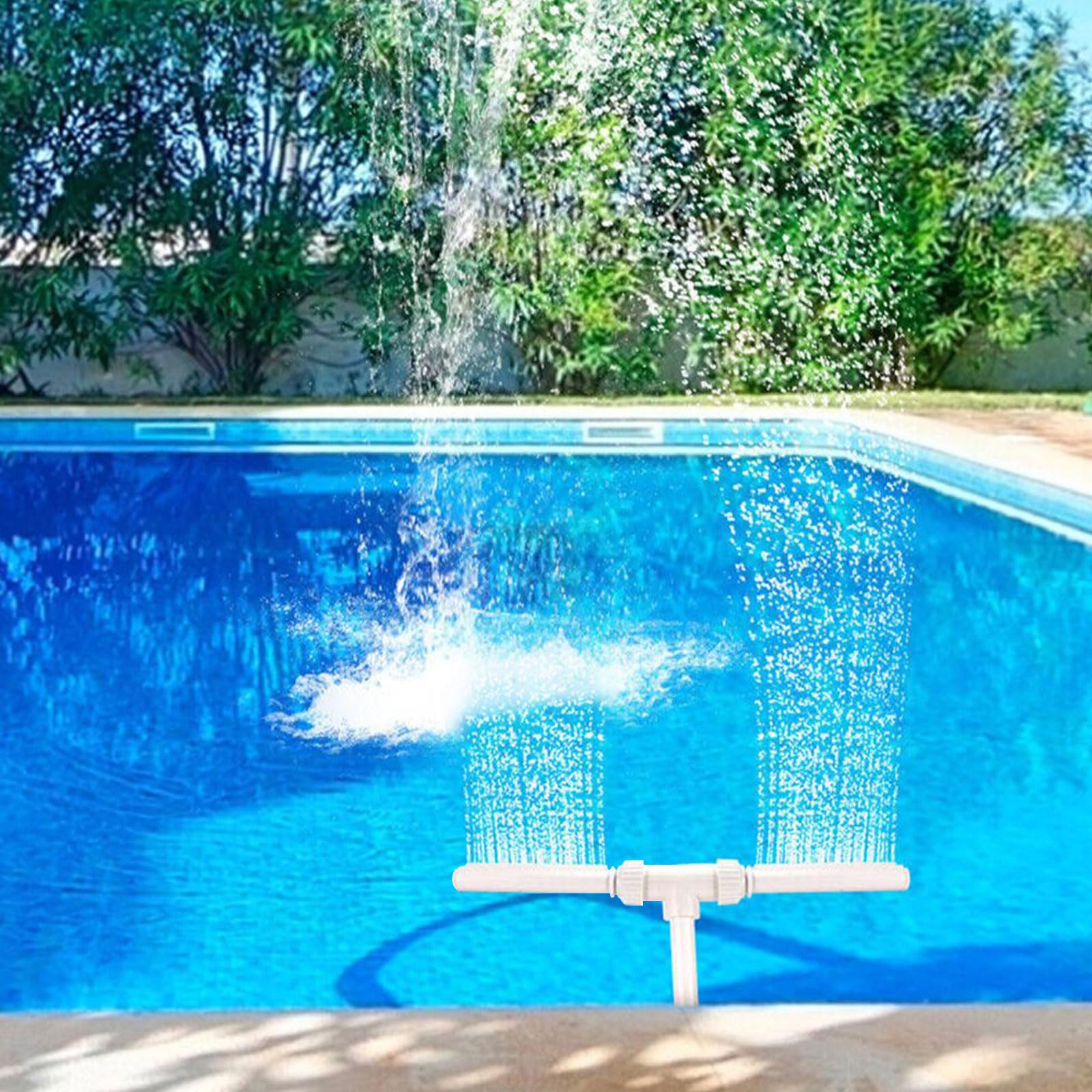 Fontana per Piscina, Fontana D'Acqua a Doppio Spruzzo, Piscina Cascata Fontana Spruzzatore, Fontane per Piscine a Cascata Spray,Fontana D'acqua a Doppio Spray,per Piscina Fuori per Terra e Sotterranea