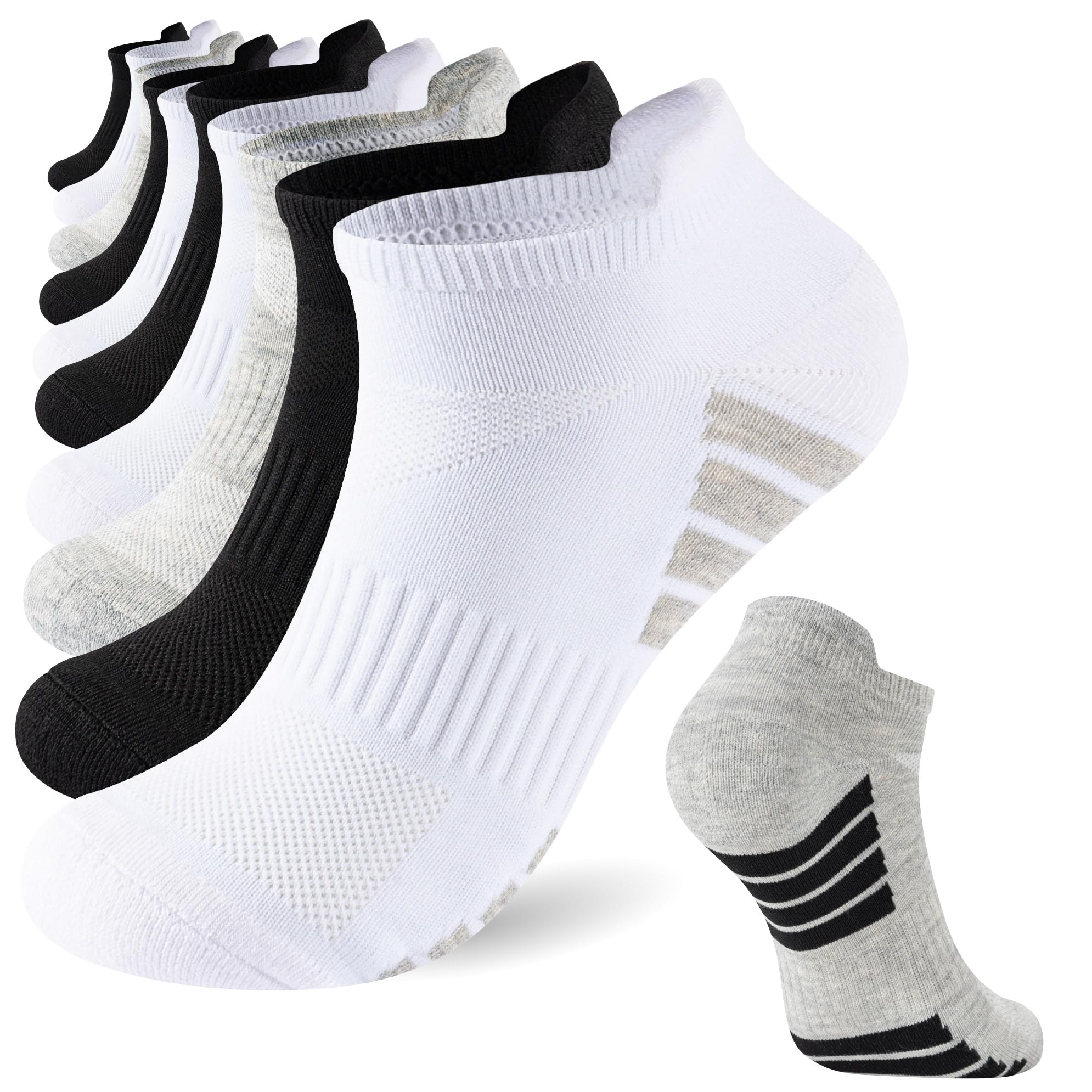 The Essentials Wardrobe Men's 10 Pack Assorted 10Pk Peformance Trainer Liners - Uk 6-11/Eu 39-45 - Assorted