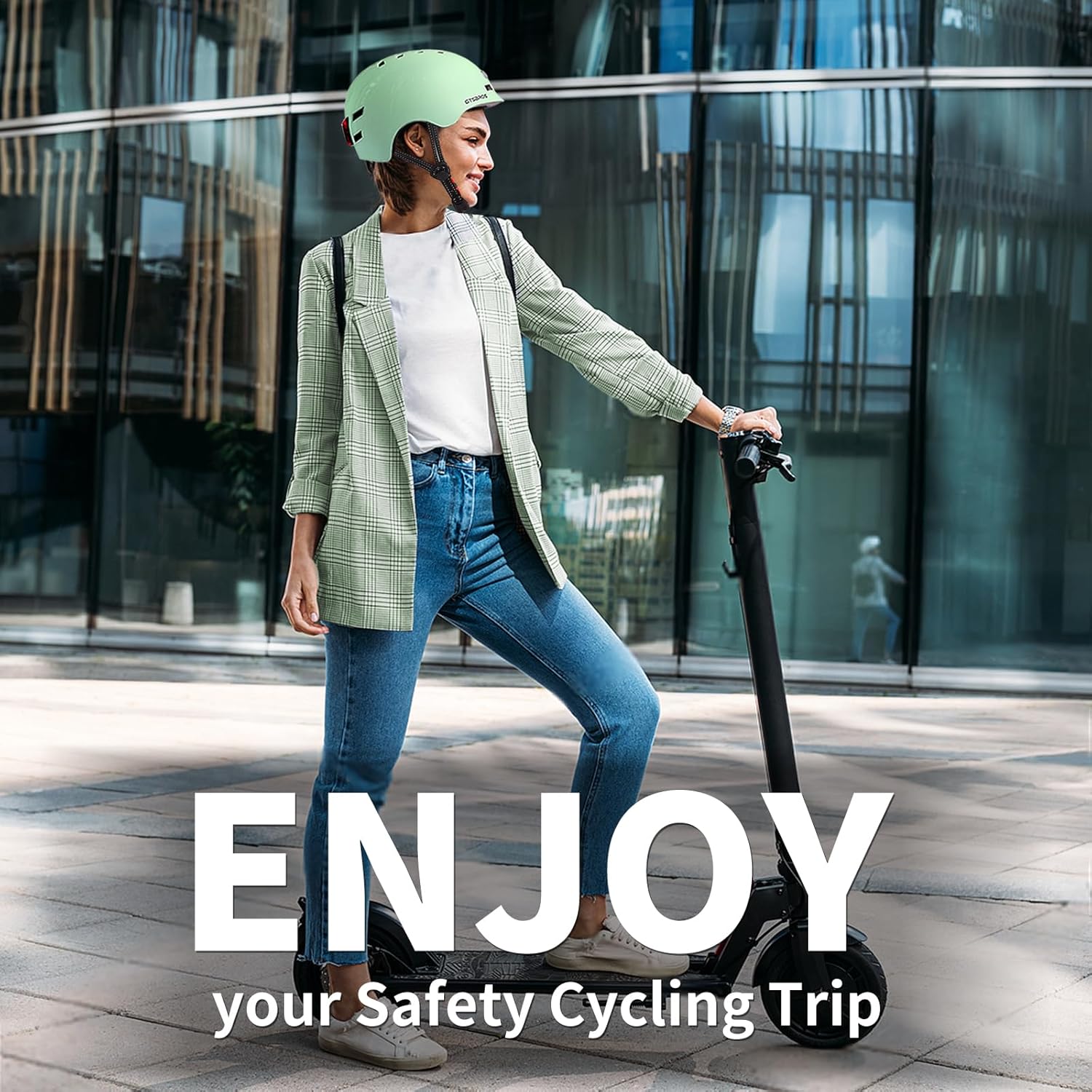 Bike Helmets for Adults - Front and Rear LED Lights Adjustable Bicycle Helmet for Adults Men Women Scooter Helmet for Commuting, Road Biking, Skating, Scooter