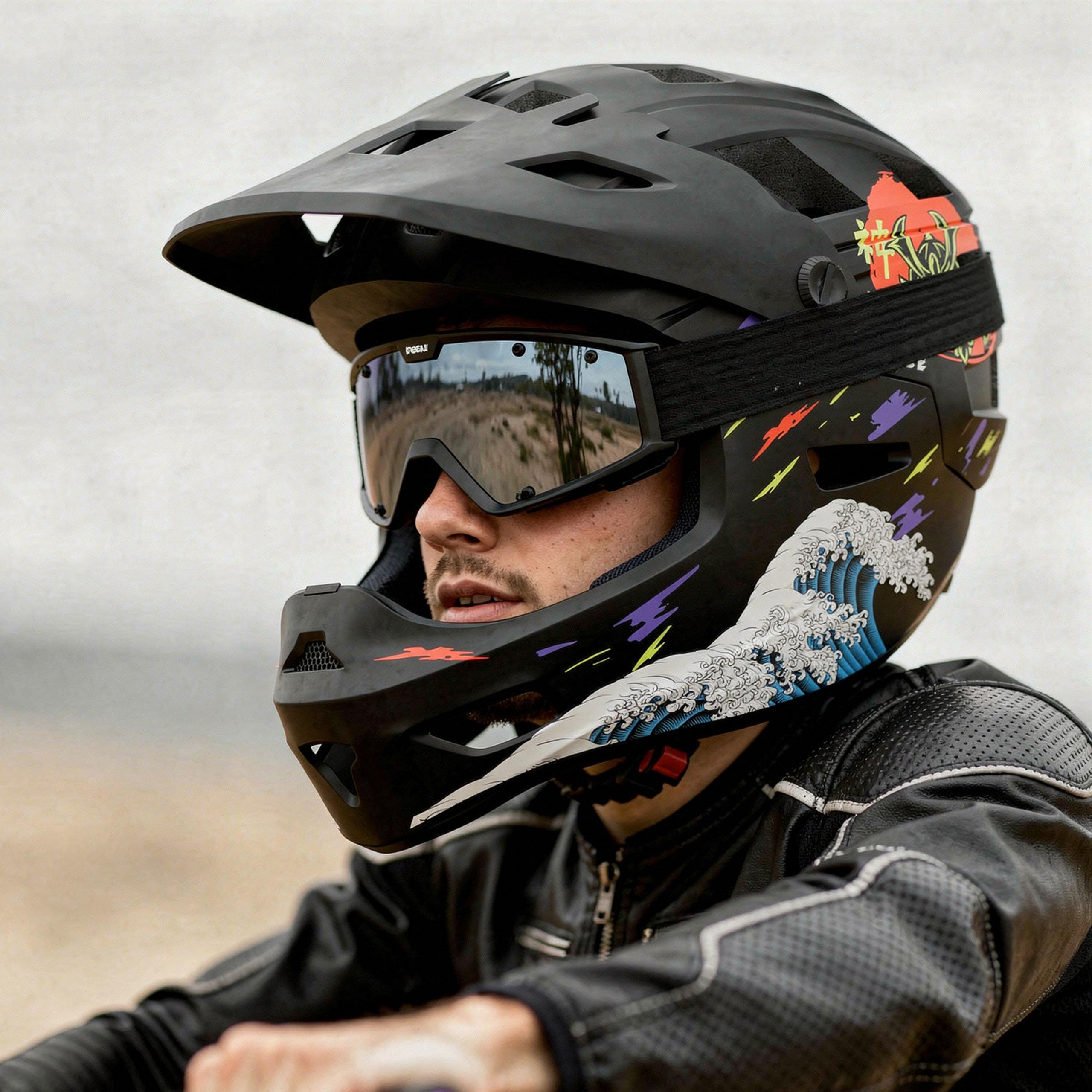 Kamikaze Ronin Wave Integralhelm Schwarz – Schutzhelm für Radfahren, Scooterfahren, Inlineskaten und Skateboarden, leicht, komfortabel und robust, Größen S, M und L