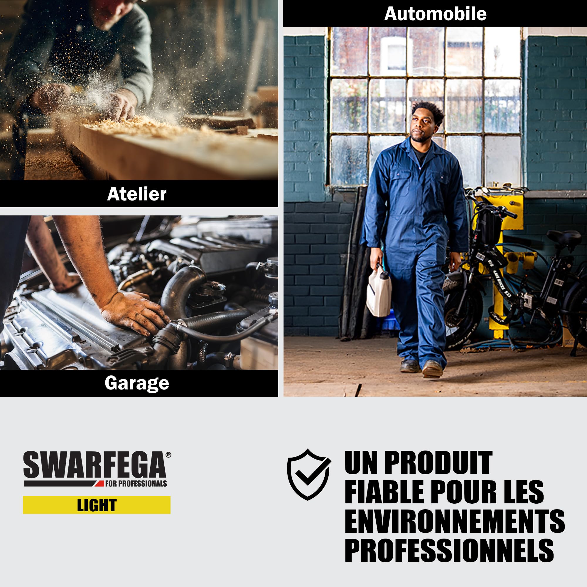 Swarfega Light – Nettoyant Mains, Corps et Cheveux – Recharge 4 L – Formule Hydratante – Usage Professionnel