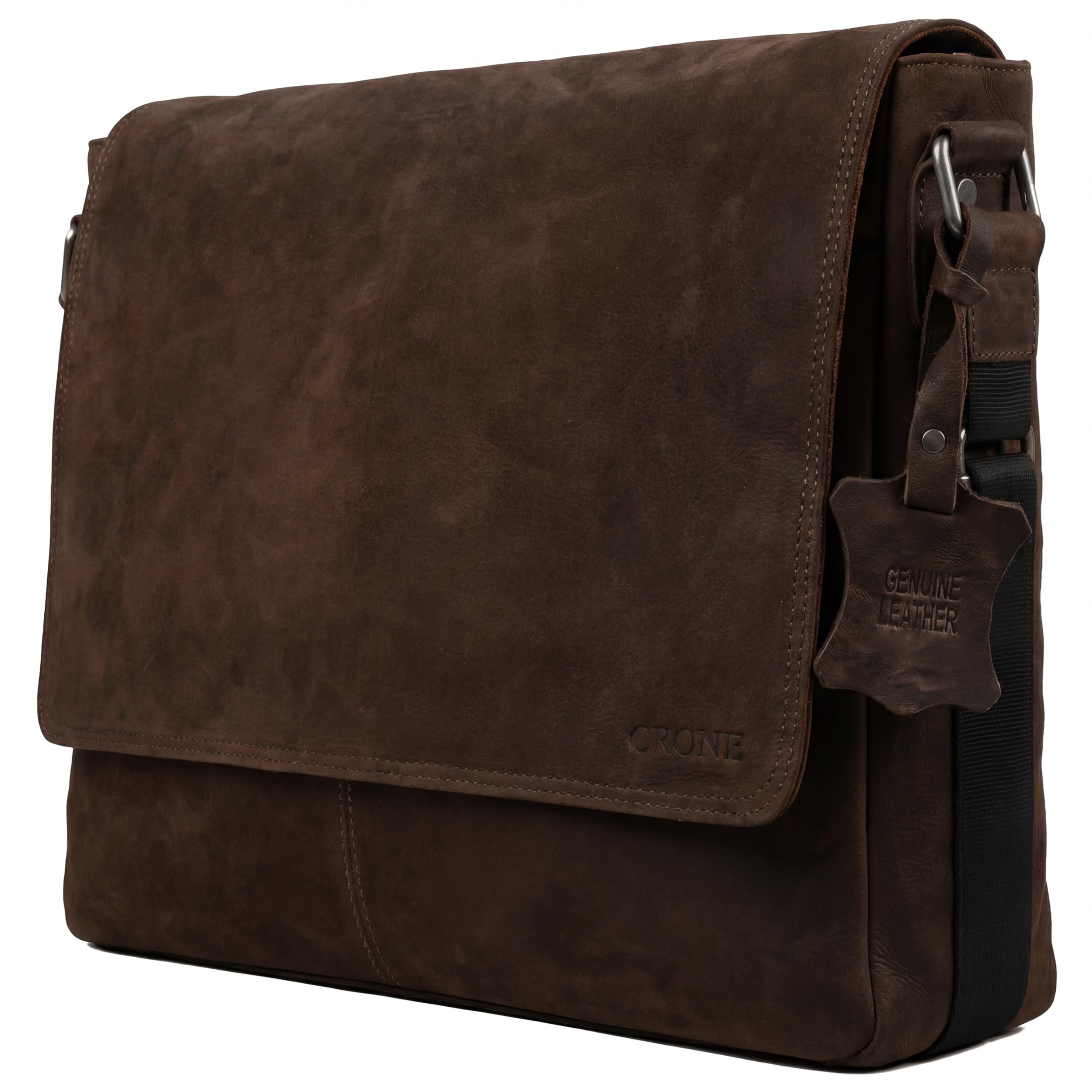 Crone Hamburg Leder Laptoptasche, Business Tasche aus Echtleder, Aktentasche, Arbeitstasche, Umhängetasche, Notebook Tasche