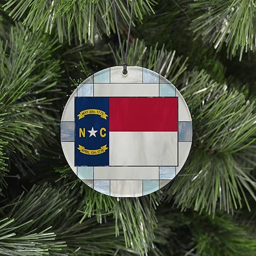 Miniatura 9 de Texas Christmas Ornament - Faux Stained Glass Design Effect Featuring State Flag - 2024 Acrylic Tree Decoration - Holiday Gift and Home Decor