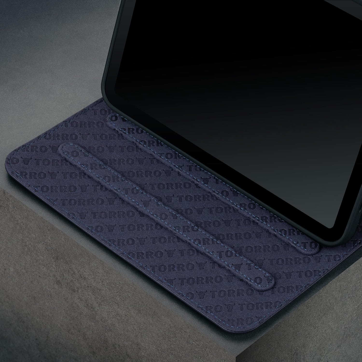 TORRO Case Compatible with iPad mini 7/6 – Genuine Leather iPad mini 7th / 6th Generation (2024/2021) Cover with Stand Function, Apple Pencil Connectivity and Wake Sleep Function (Navy Blue)