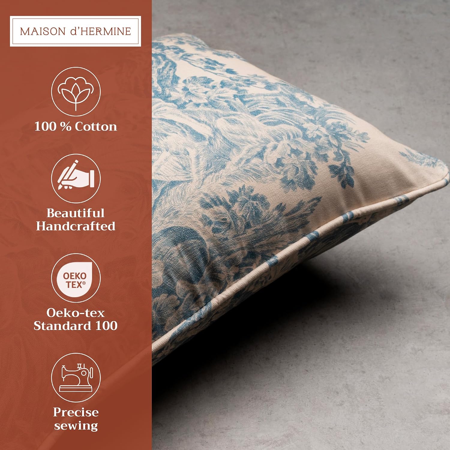 Maison d' Hermine Throw Pillow Covers 100% Cotton (12" x 20" - Pack of 1) image 2