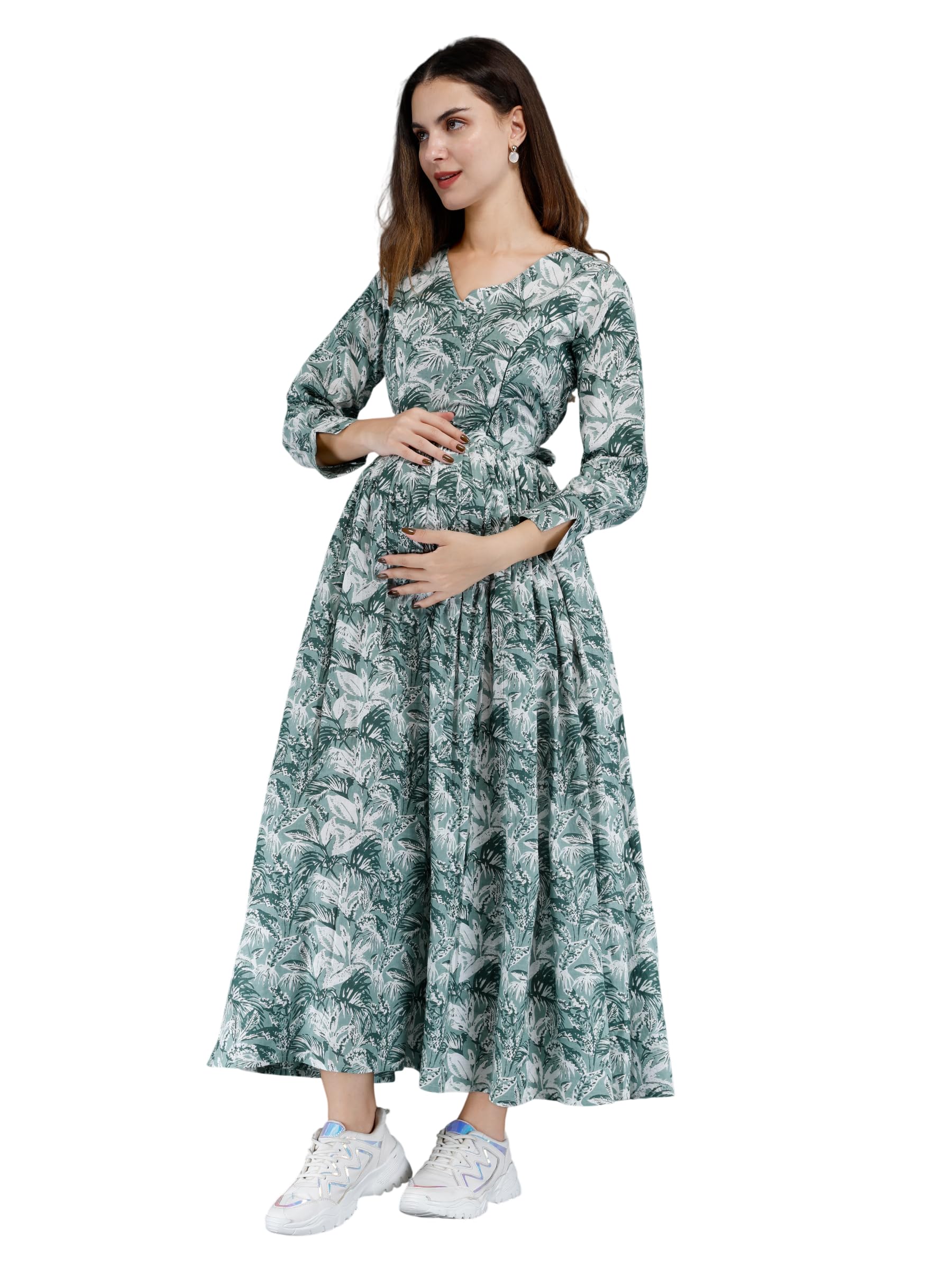 Dhruvi Women's Rayon Anarkali Maternity Dress & Feeding Kurti with Zippers-image-6