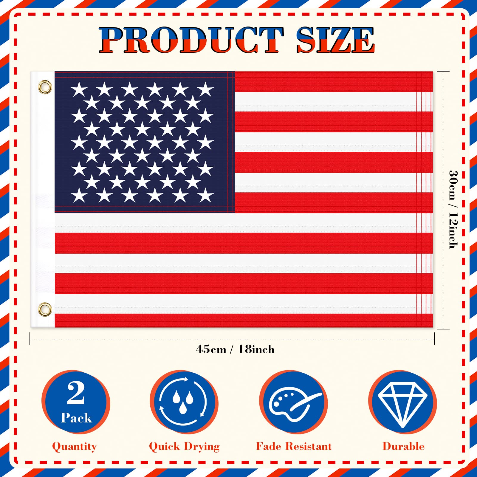 アメリカ　フラッグ Amazon.co.jp: 2ピース アメリカ国旗 12 x 18インチ ボートフラッグ 50